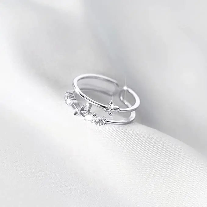 Butterfly Bliss Diamond Layered Ring
